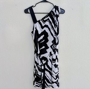 Armani Exchange Monochrome One-Shoulder Dress